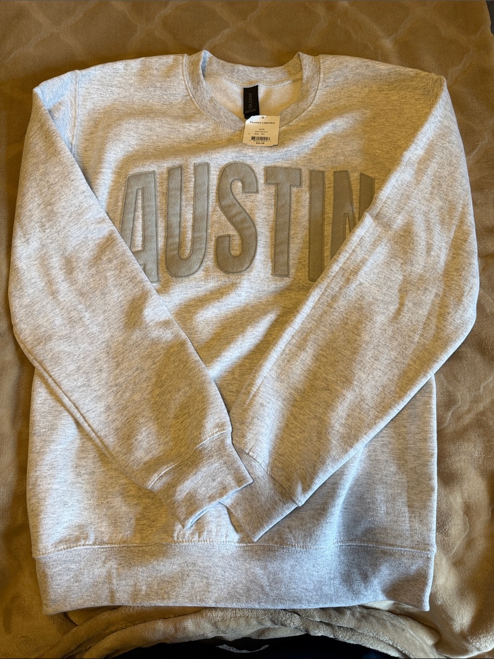 Austin Embroidered Crewneck Sweatshirt - Gray
